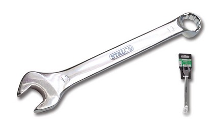 Combination open-end wrench, bent