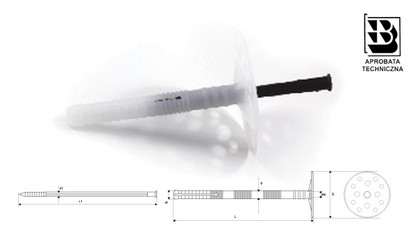 Plastic pin dowel for fixing insulation