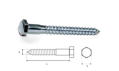 Hardened wood screws with pan cap din 571