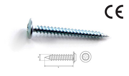 Galvanized mounting screw with countersunk head