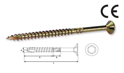 Hardened screws for wood and chipboard