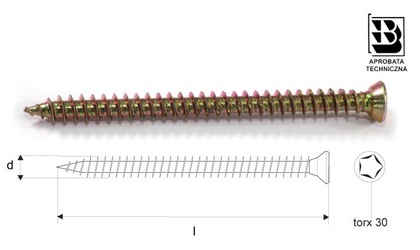 Hardened screws for frames