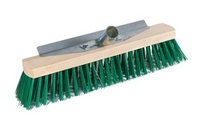 Street broom with scraper